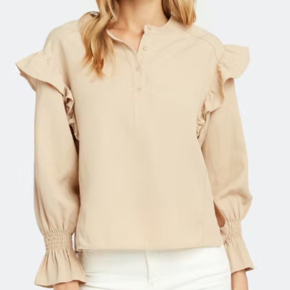 Joie Polli Ruffled Long Sleeve Blouse